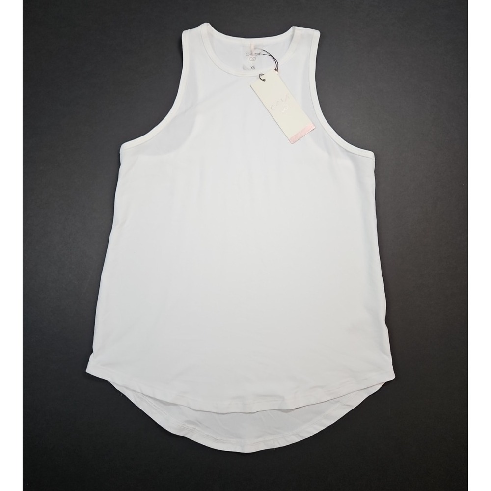 Calia Lustralux Womens White Racerback Workout Tank Tops XS NWT